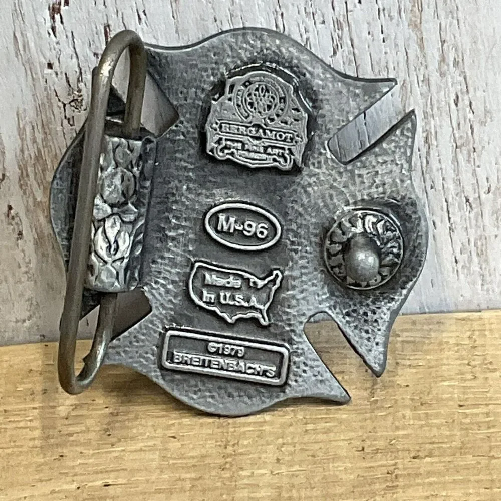Bergamot Fire Department Belt Buckle 1979 Mens Badge FD‎ First Responder